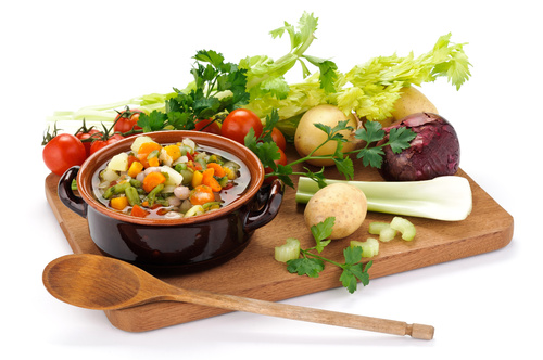 Zuppa di verdure con ingredienti