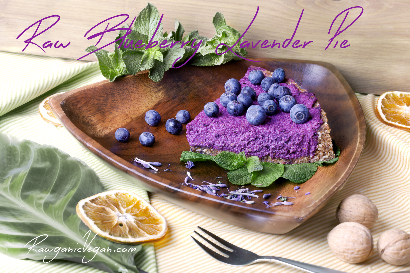 Raw Blueberry Lavender Pie